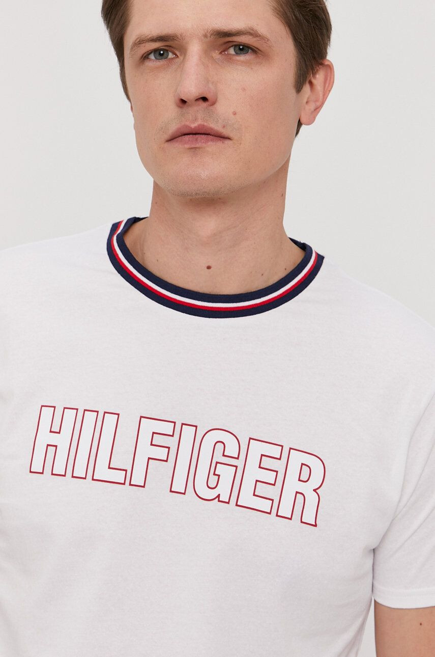 Tommy Hilfiger t-shirt fehér férfi nyomott mintás - Pepit.hu