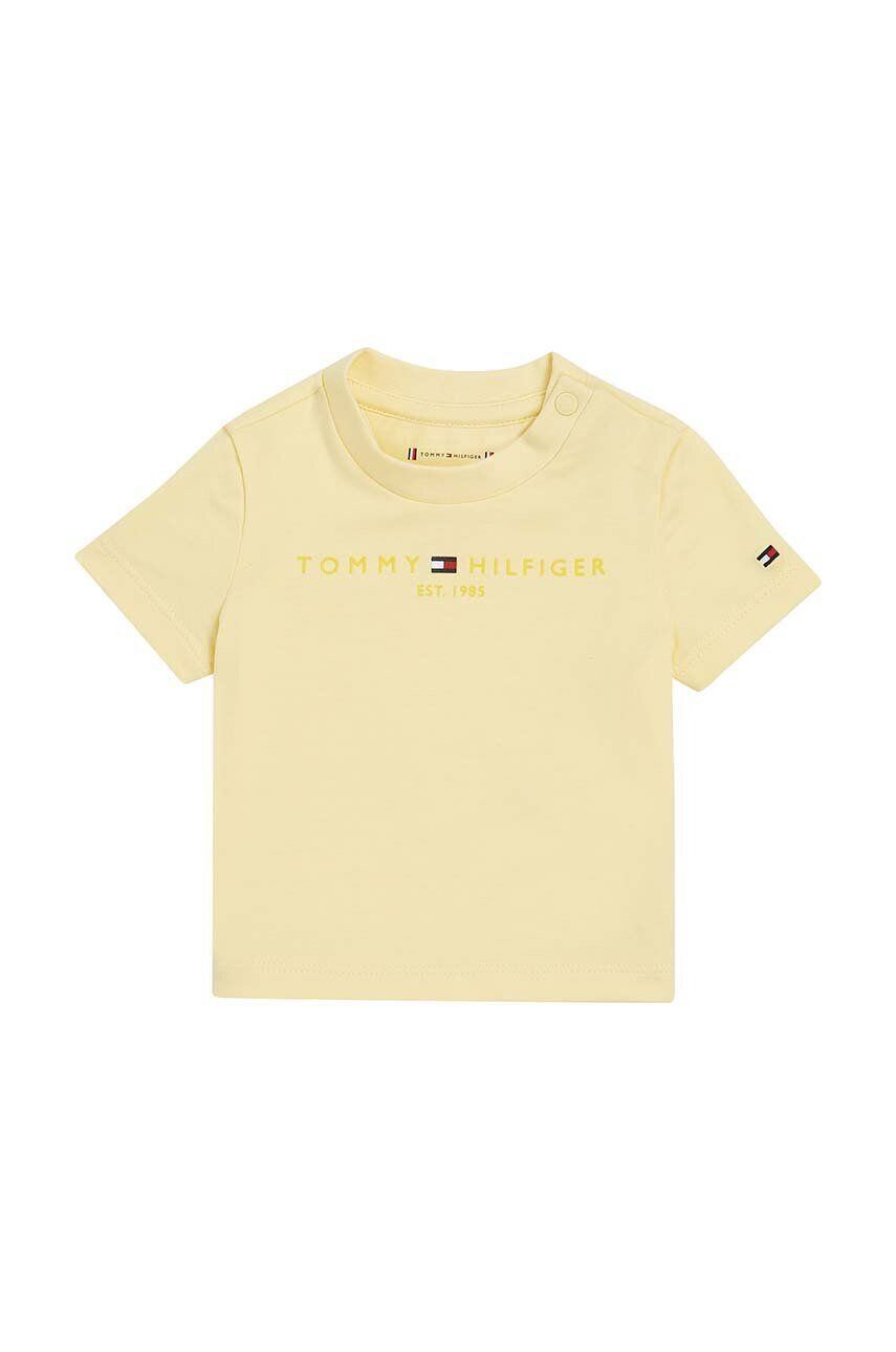 Tommy Hilfiger újszülött póló sárga nyomott mintás - Pepit.hu