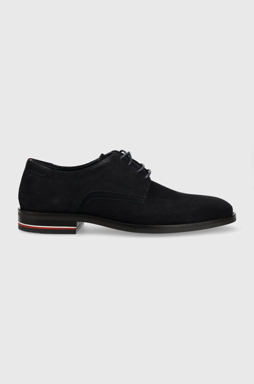 Tommy Hilfiger velúr félcipő CORPORATE HILFIGER SUEDE SHOE sötétkék férfi FM0FM04434 - Pepit.hu