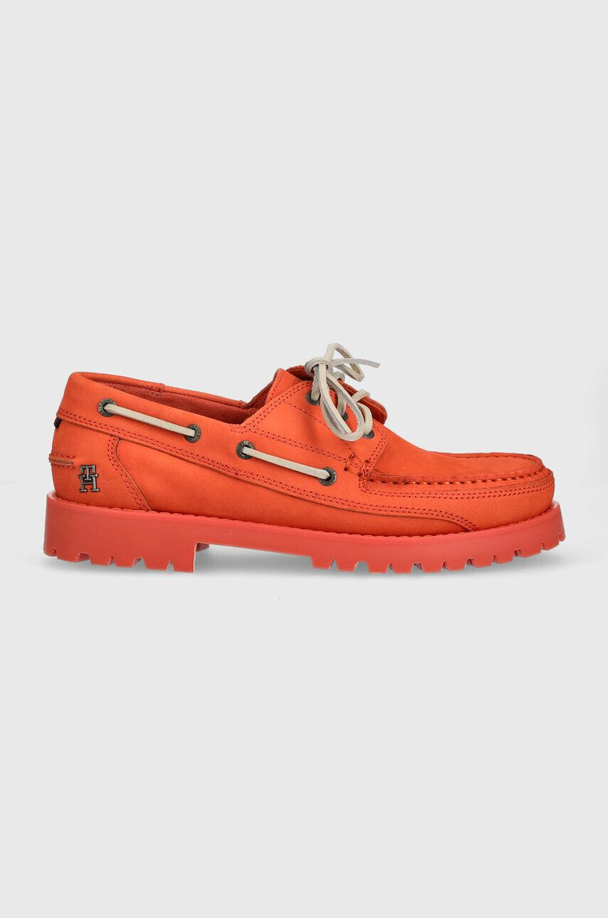 Tommy Hilfiger velúr mokaszin TH BOAT SHOE CLASSIC NUBUCK narancssárga férfi FM0FM04447 - Pepit.hu