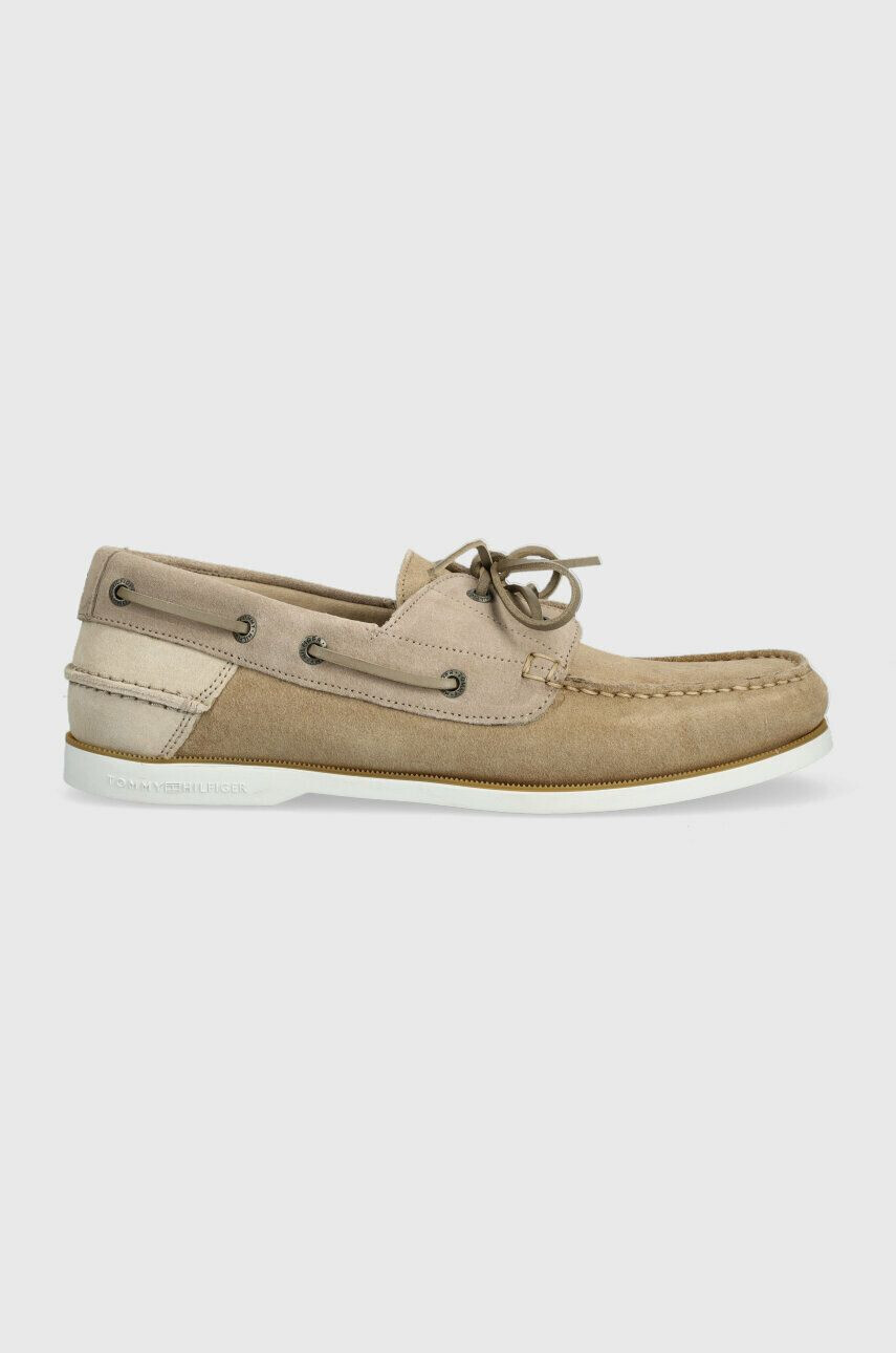 Tommy Hilfiger velúr mokaszin TH BOAT SHOE CORE SUEDE bézs férfi FM0FM04505 - Pepit.hu