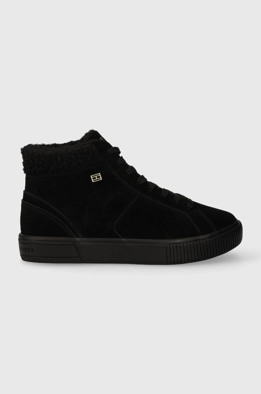 Tommy Hilfiger velúr sportcipő VULC SUEDE SNEAKER HI fekete FW0FW07549 - Pepit.hu