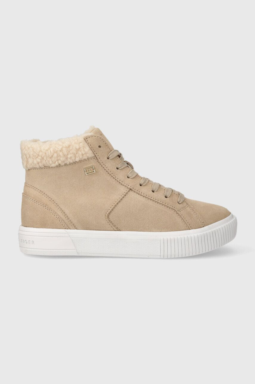 Tommy Hilfiger velúr sportcipő VULC SUEDE SNEAKER HI bézs FW0FW07549 - Pepit.hu