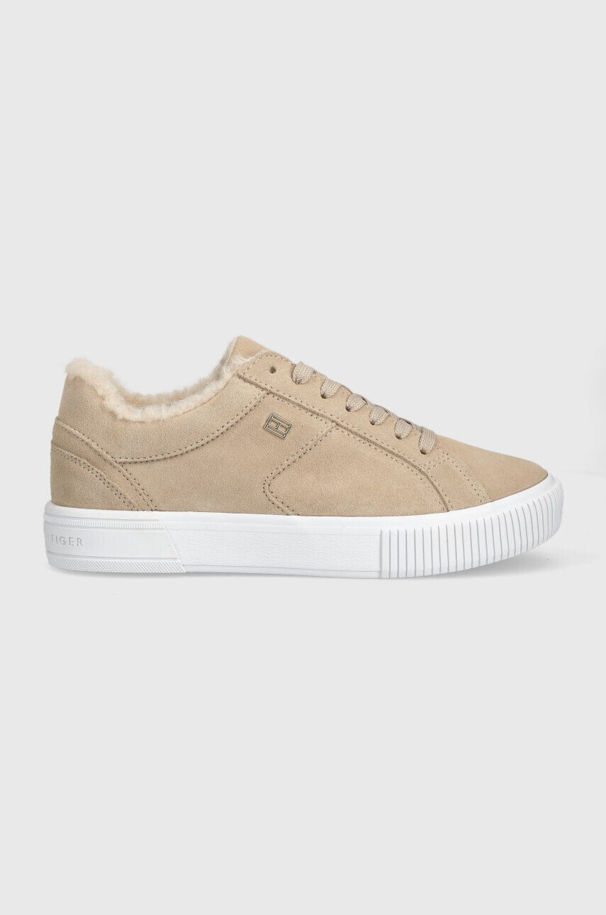 Tommy Hilfiger velúr sportcipő VULC SUEDE SNEAKER LO bézs FW0FW07548 - Pepit.hu