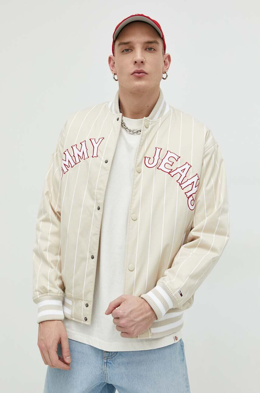 Tommy Jeans bomber dzseki férfi bézs átmeneti oversize - Pepit.hu