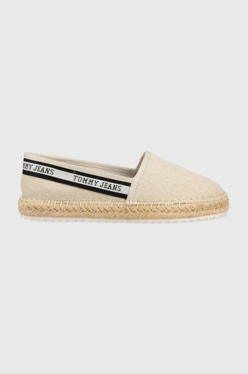 Tommy Jeans espadrilles TJW FLATFORM WEBBING bézs EN0EN02362 - Pepit.hu