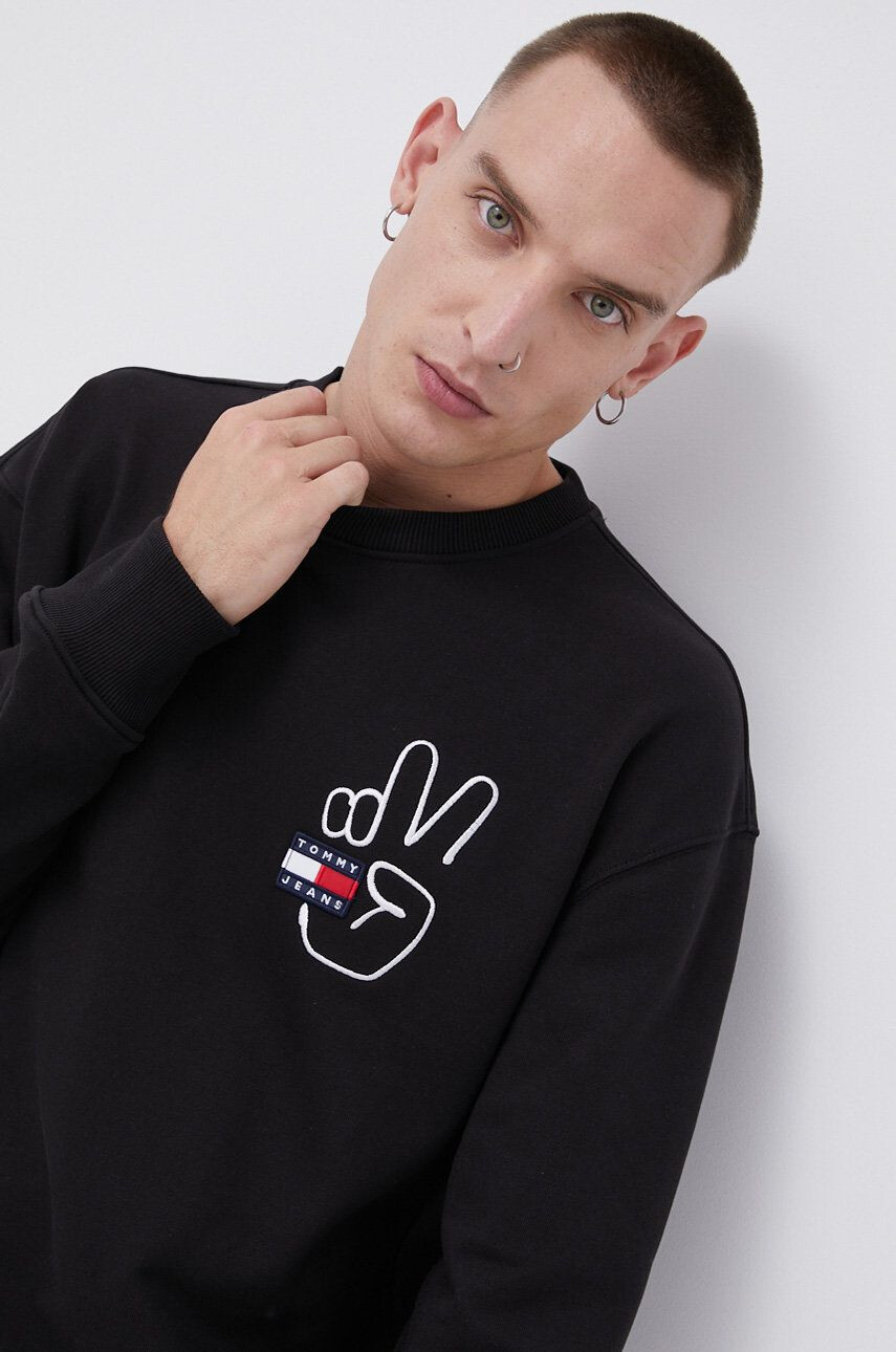 Tommy Jeans felső fekete férfi nyomott mintás - Pepit.hu