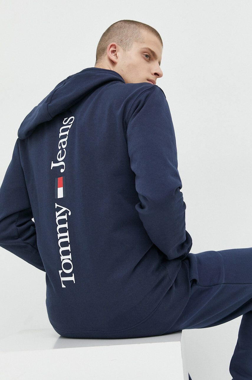 Tommy Jeans felső sötétkék férfi nyomott mintás kapucnis - Pepit.hu