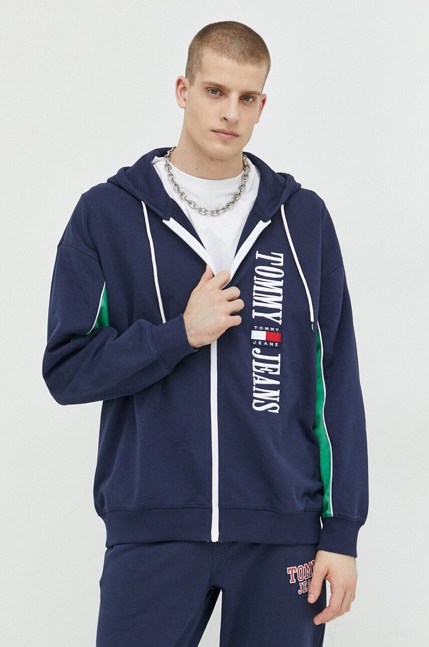 Tommy Jeans felső sötétkék férfi nyomott mintás kapucnis - Pepit.hu