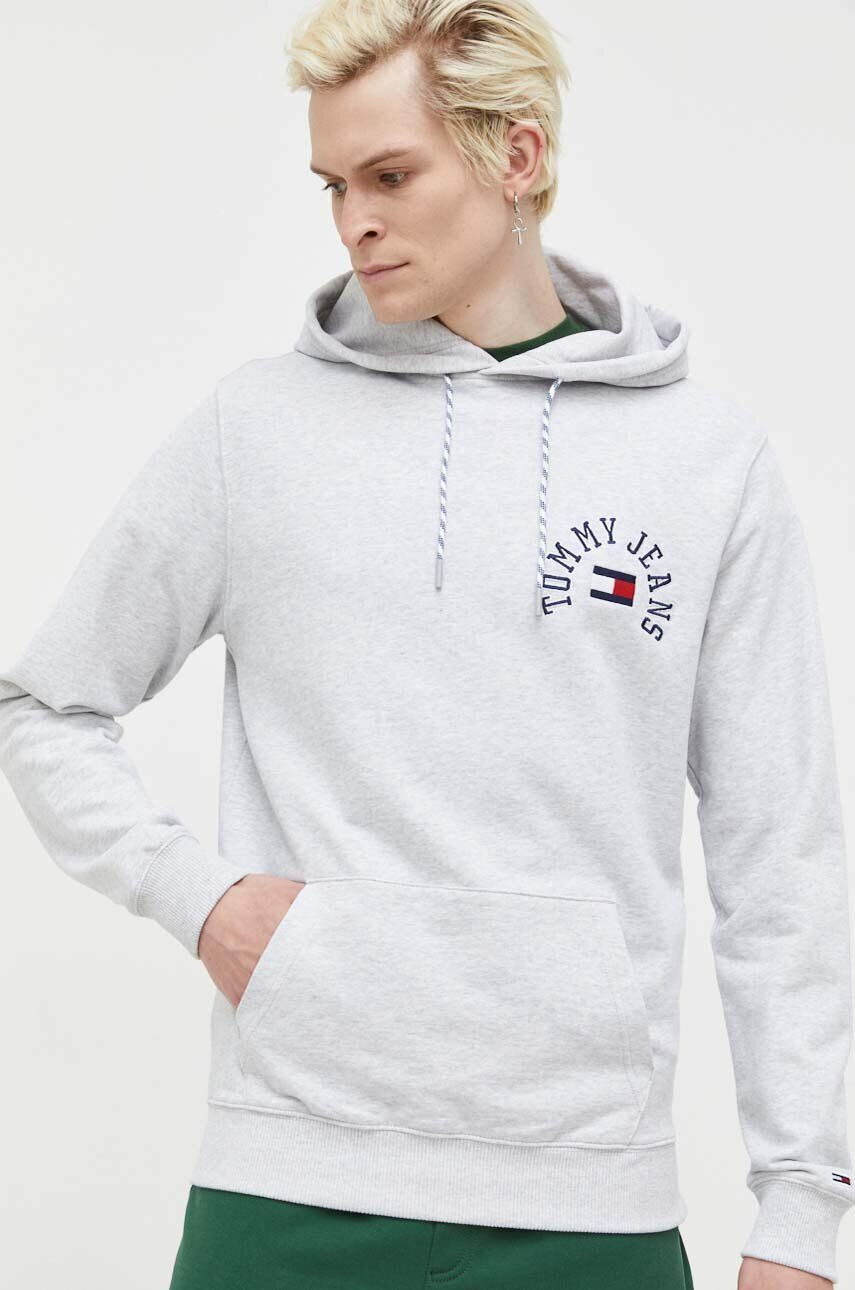 Tommy Jeans felső szürke férfi nyomott mintás kapucnis - Pepit.hu