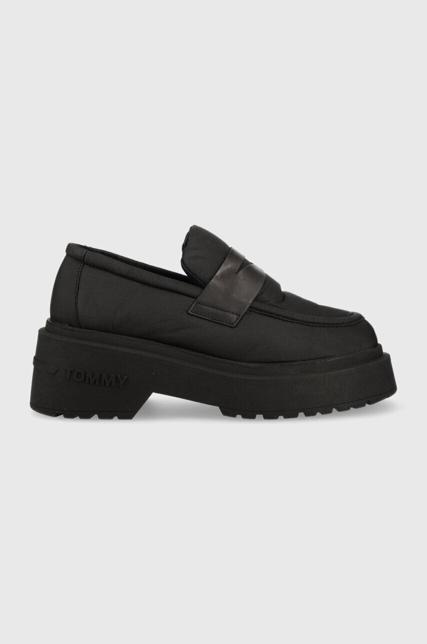 Tommy Jeans mokaszin PUFFER LOAFER fekete női platformos EN0EN02080 - Pepit.hu