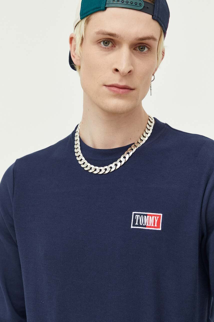 Tommy Jeans pamut hosszúujjú fekete nyomott mintás - Pepit.hu