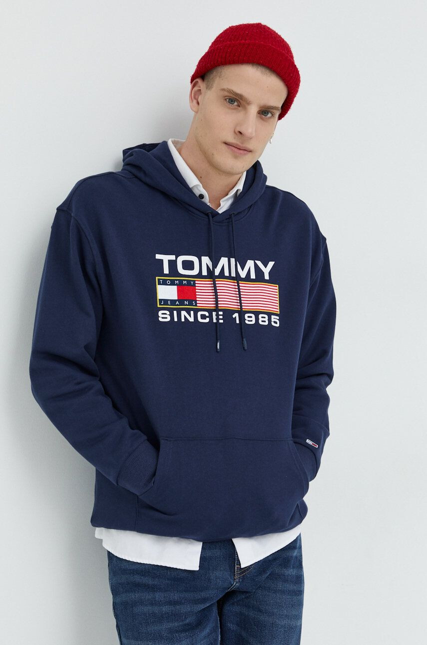 Tommy Jeans pamut melegítőfelső sötétkék férfi nyomott mintás - Pepit.hu