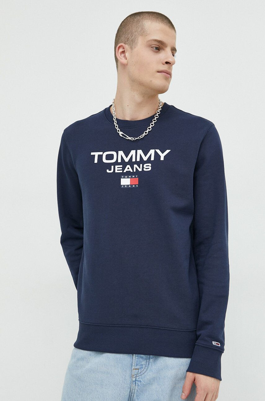 Tommy Jeans pamut melegítőfelső fekete férfi nyomott mintás kapucnis - Pepit.hu