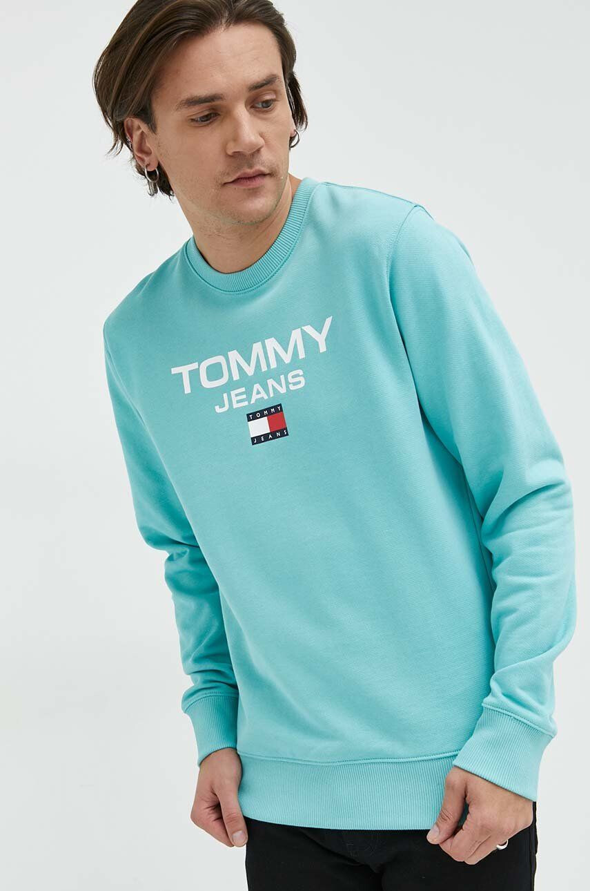 Tommy Jeans pamut melegítőfelső zöld férfi nyomott mintás kapucnis - Pepit.hu