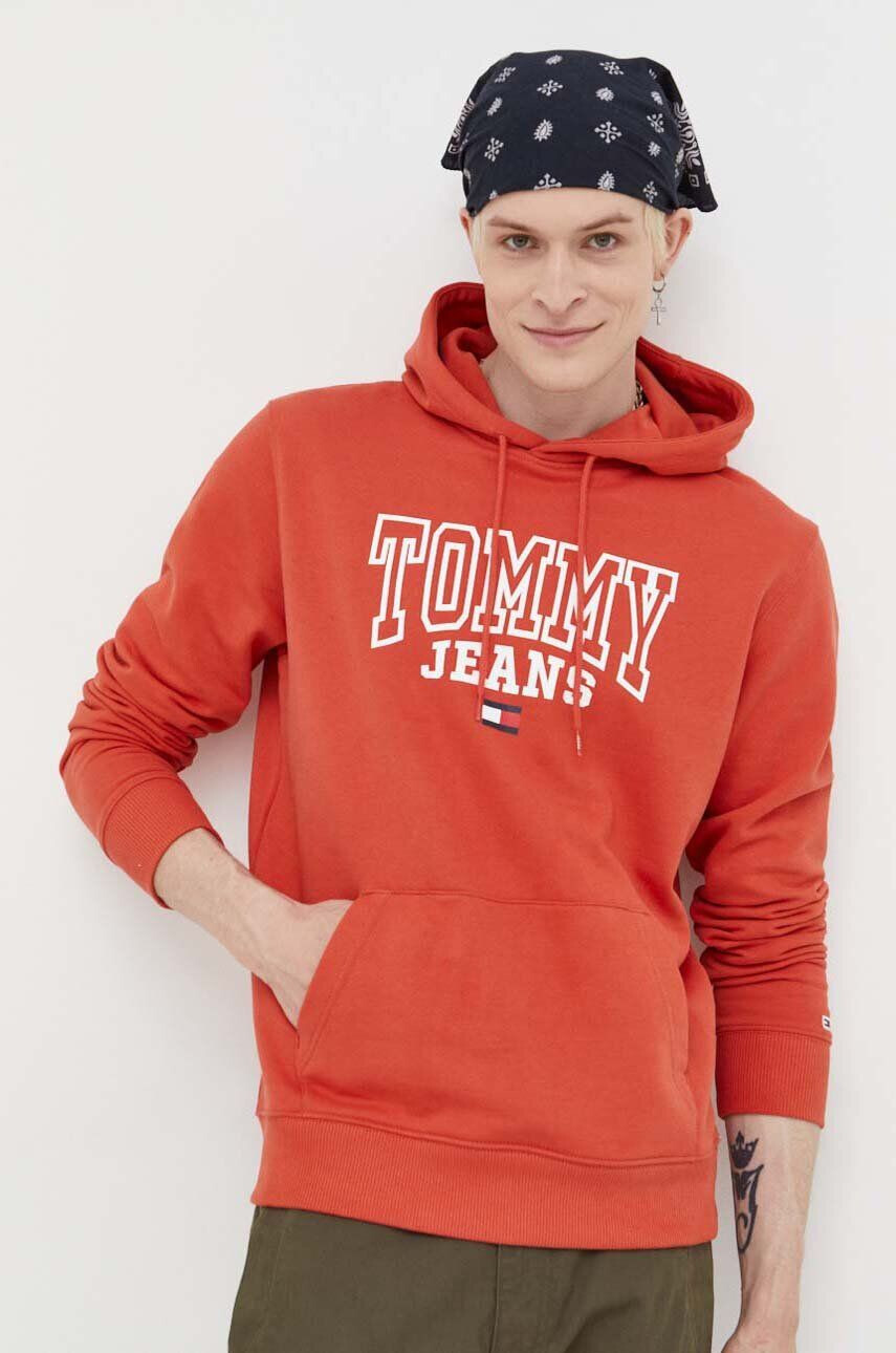 Tommy Jeans pamut melegítőfelső sötétkék férfi nyomott mintás kapucnis - Pepit.hu