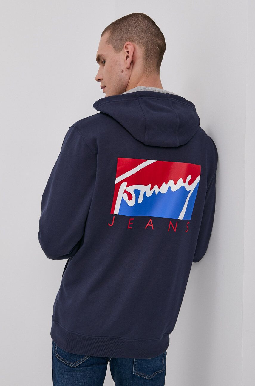 Tommy Jeans pamut melegítőfelső sötétkék férfi melange - Pepit.hu