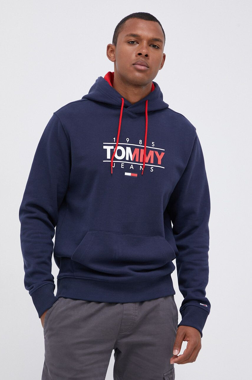 Tommy Jeans pamut melegítőfelső sötétkék férfi nyomott mintás - Pepit.hu