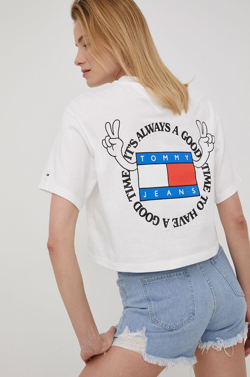 Tommy Jeans pamut póló fehér - Pepit.hu