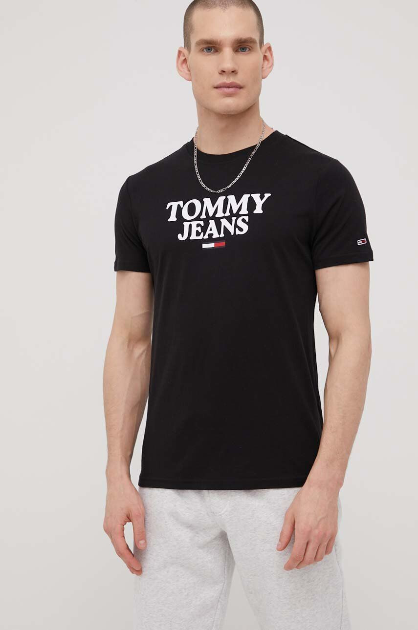 Tommy Jeans pamut póló fekete nyomott mintás - Pepit.hu