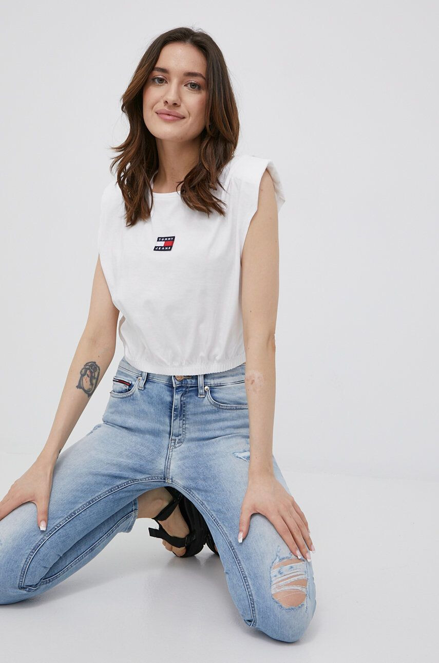 Tommy Jeans pamut póló fehér - Pepit.hu