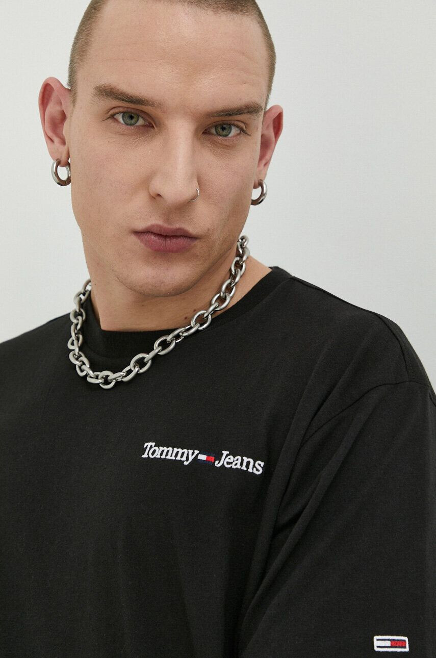 Tommy Jeans pamut póló fekete nyomott mintás - Pepit.hu