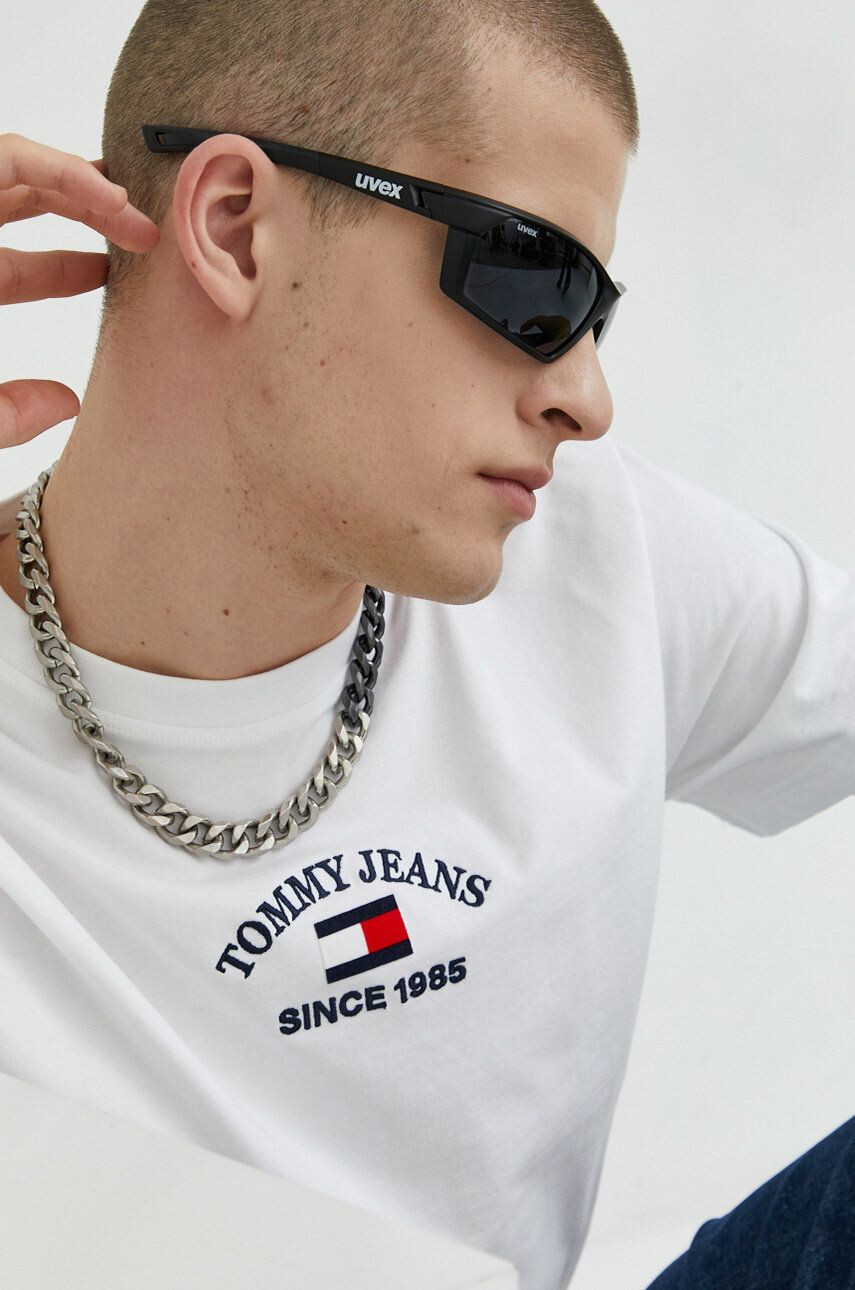 Tommy Jeans pamut póló türkiz nyomott mintás - Pepit.hu