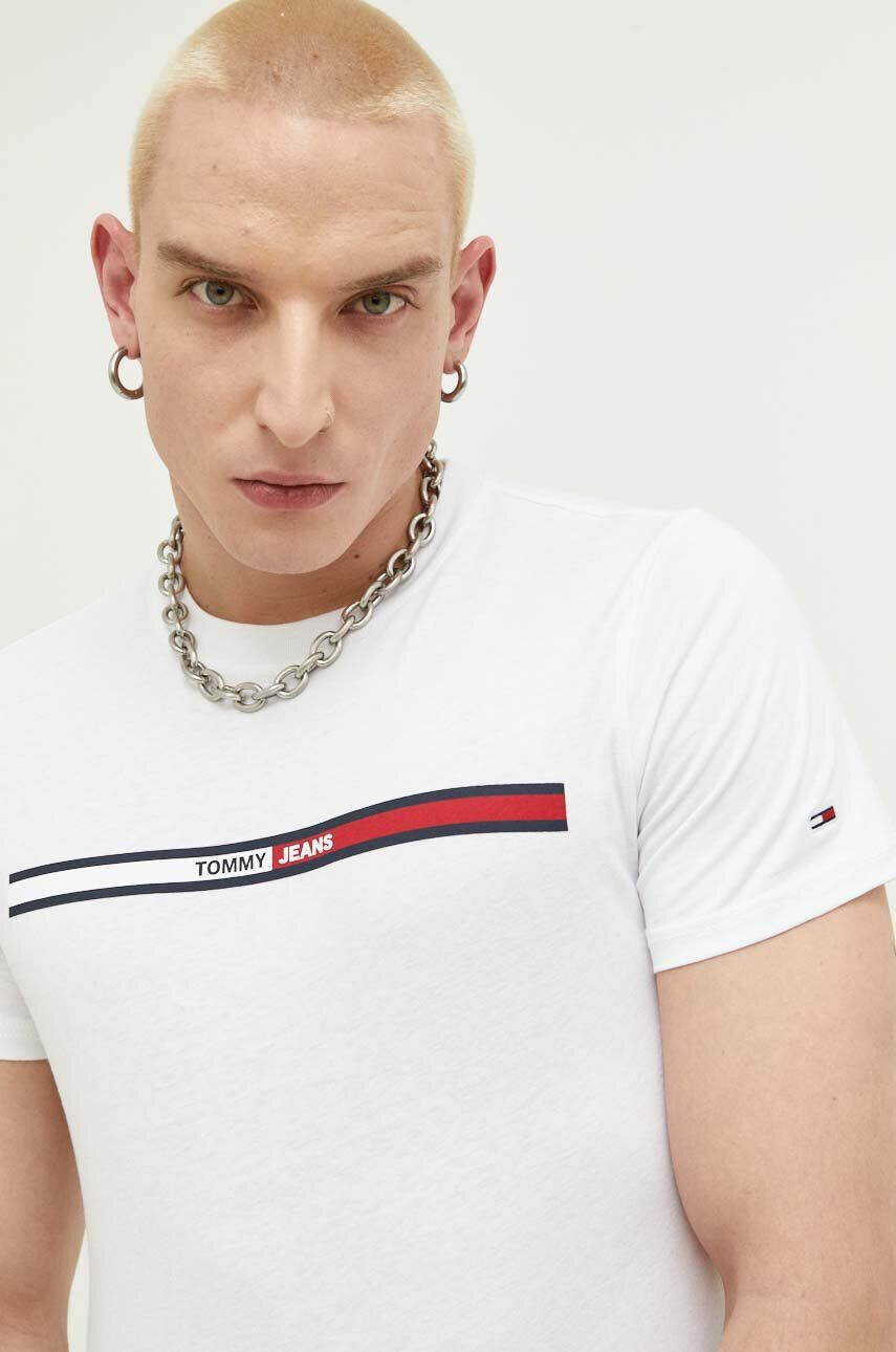 Tommy Jeans pamut póló fehér nyomott mintás - Pepit.hu