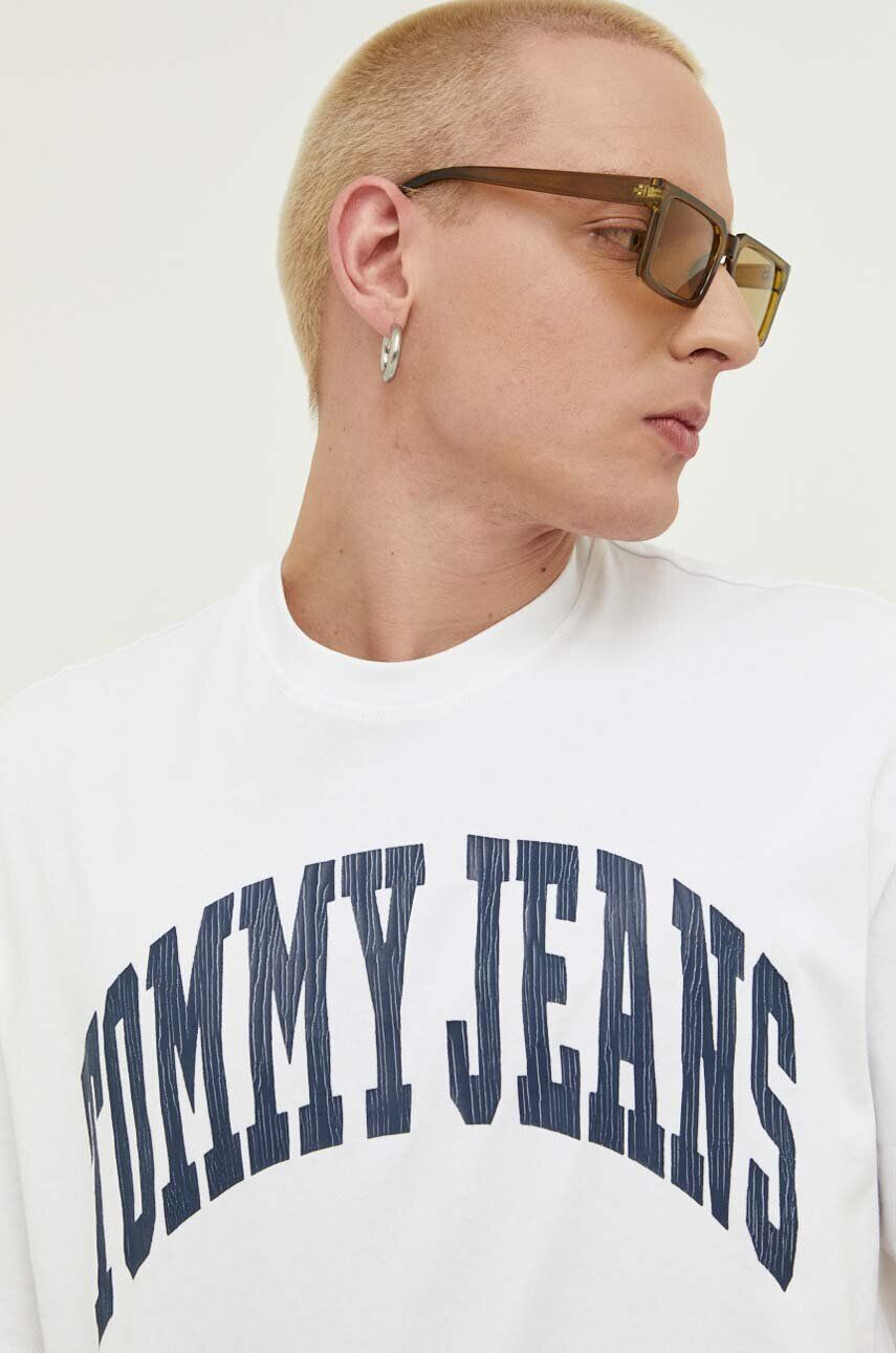 Tommy Jeans pamut póló fehér nyomott mintás - Pepit.hu