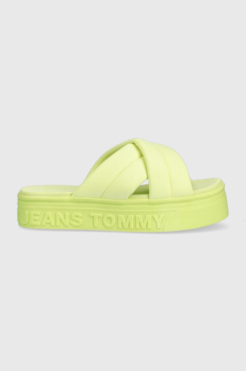 Tommy Jeans papucs sárga női platformos EN0EN02116 - Pepit.hu