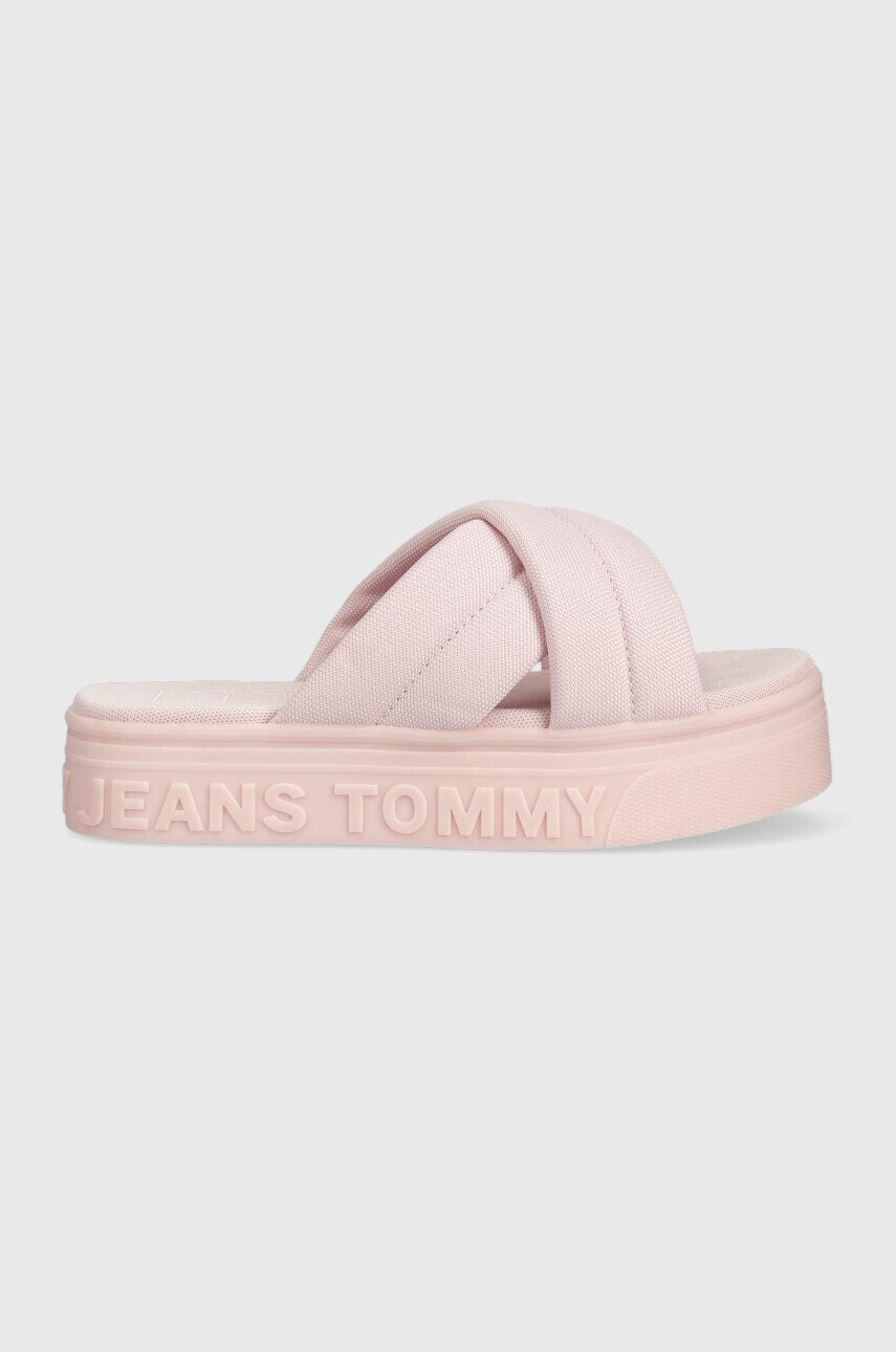 Tommy Jeans papucs rózsaszín női platformos EN0EN02116 - Pepit.hu