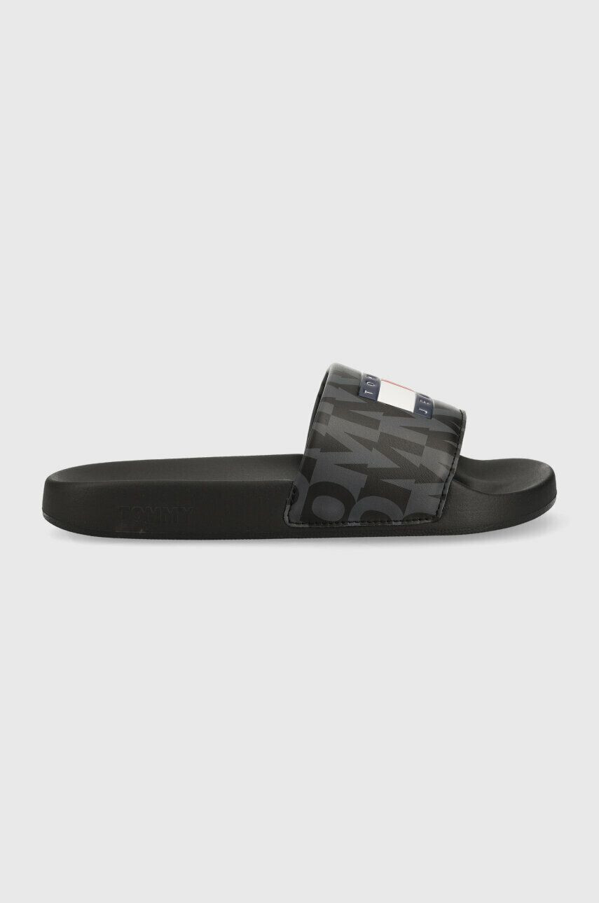 Tommy Jeans papucs POOL SLIDE PRINT fekete férfi EM0EM01146 - Pepit.hu