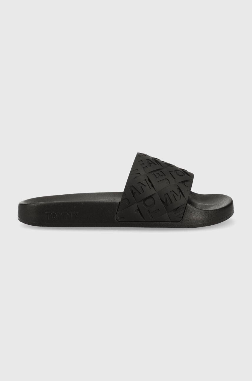 Tommy Jeans papucs TJW WOVEN POOL SLIDE fekete női EN0EN02223 - Pepit.hu