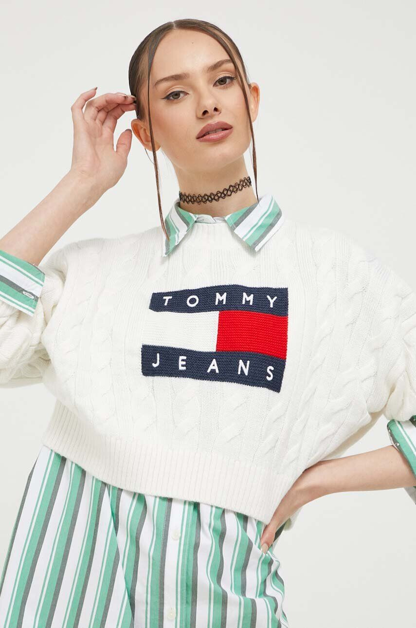 Tommy Jeans pulóver könnyű női fehér - Pepit.hu