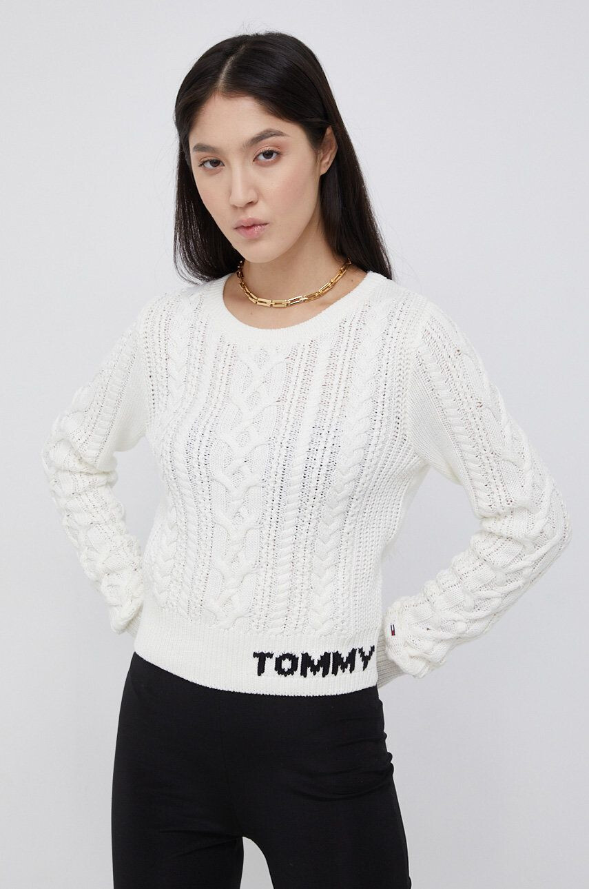 Tommy Jeans pulóver könnyű női fehér - Pepit.hu