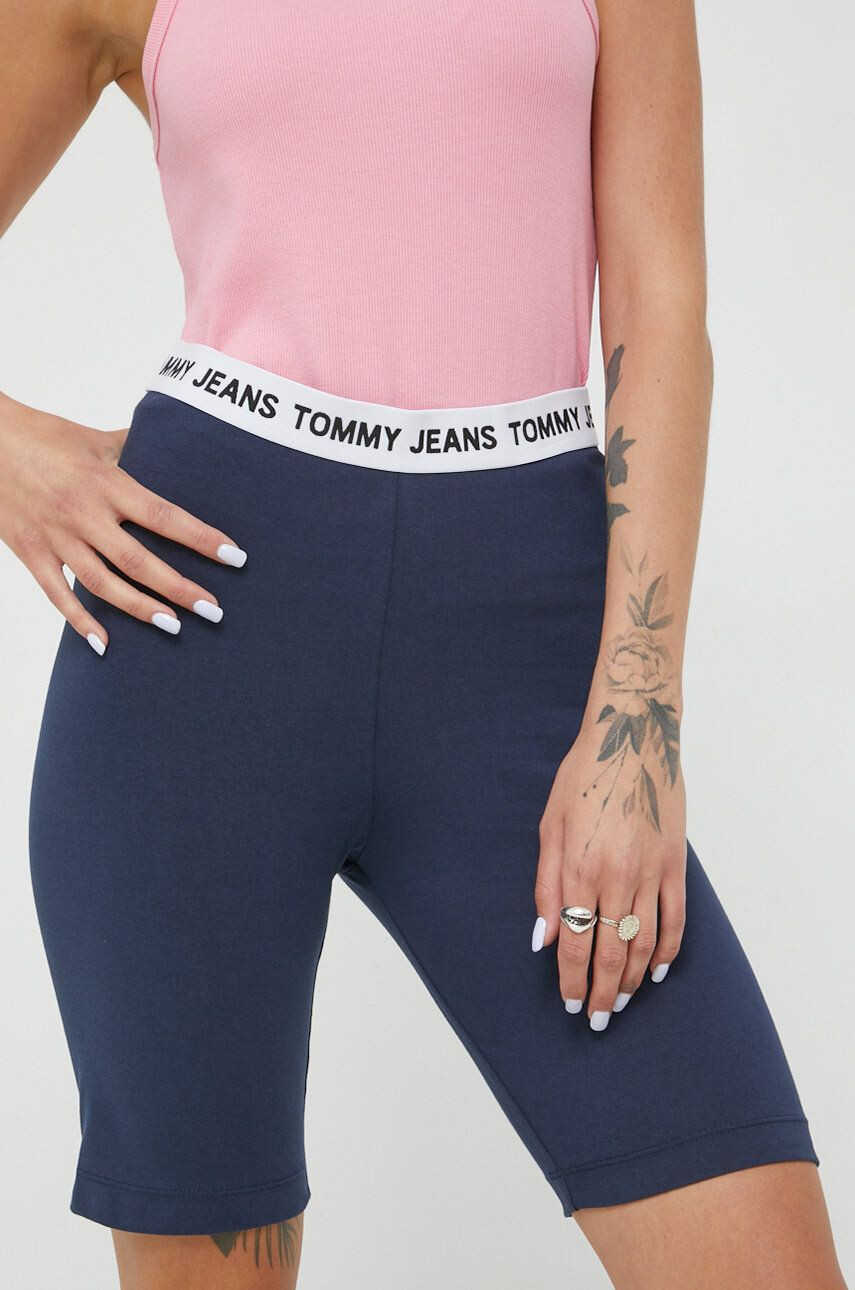 Tommy Jeans rövidnadrág női sötétkék sima magas derekú - Pepit.hu