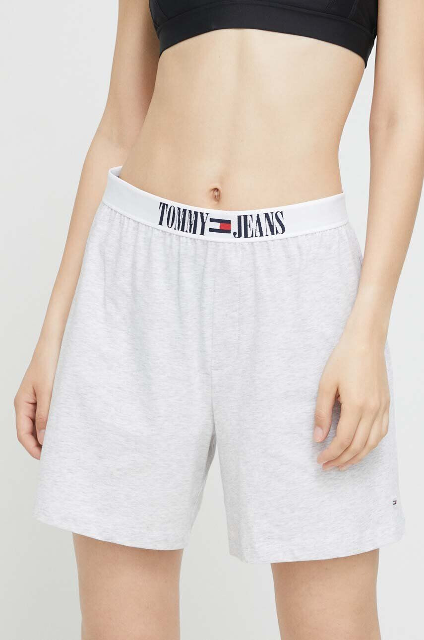 Tommy Jeans rövidnadrág otthoni viseletre szürke melange magas derekú - Pepit.hu