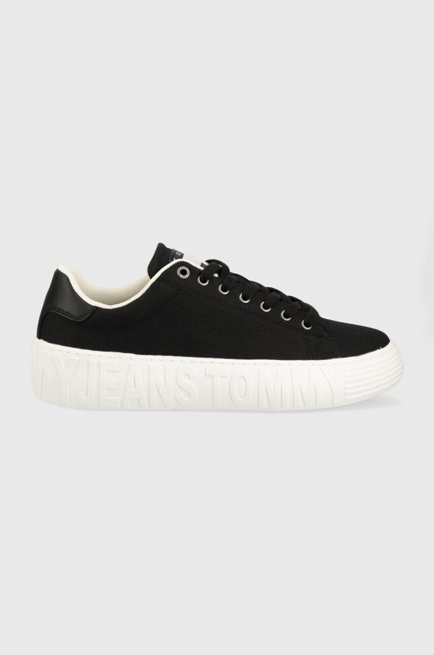 Tommy Jeans sportcipő CANVAS OUTSOLE fekete EM0EM01160 - Pepit.hu