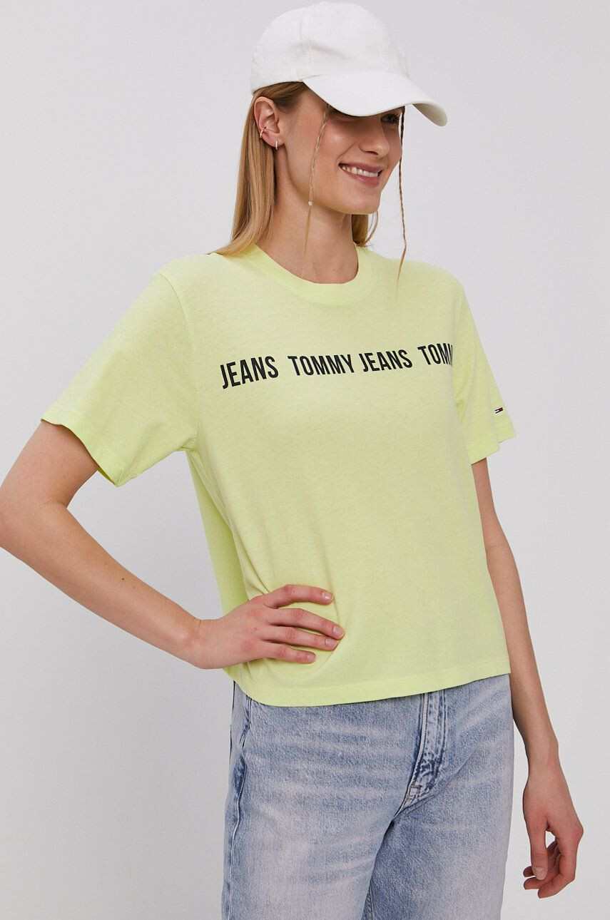 Tommy Jeans t-shirt zöld - Pepit.hu