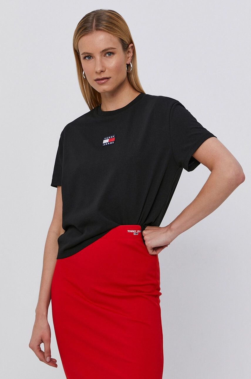 Tommy Jeans t-shirt női fekete - Pepit.hu