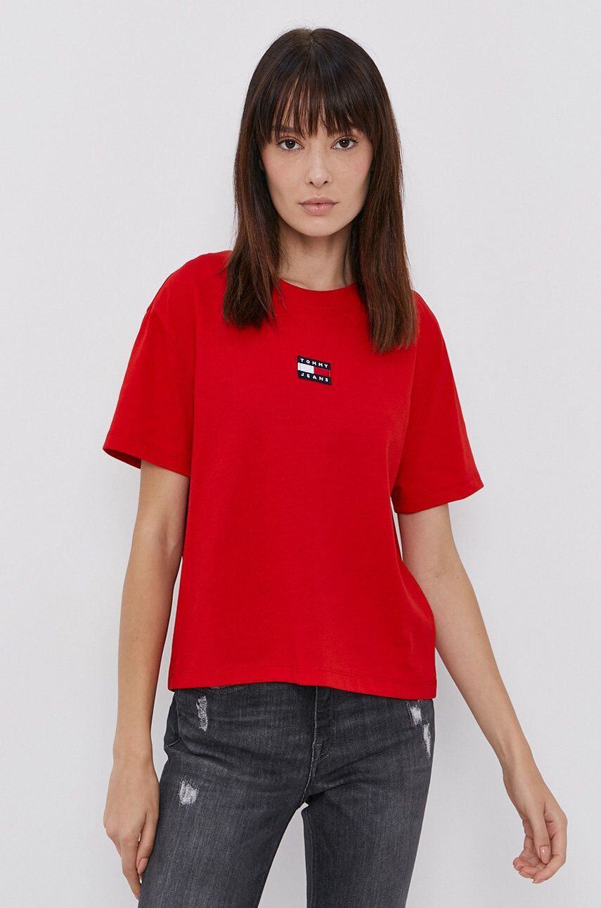 Tommy Jeans t-shirt női piros - Pepit.hu