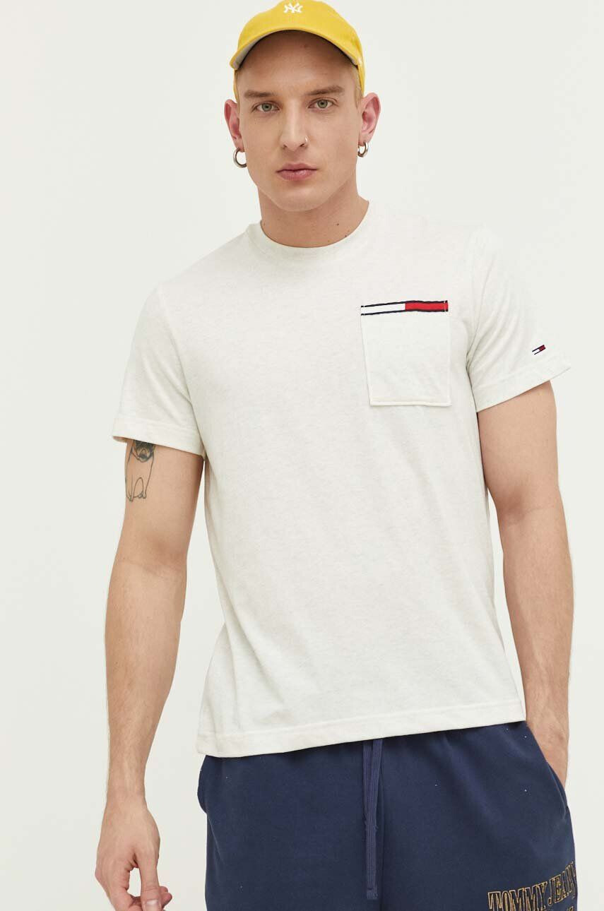 Tommy Jeans t-shirt szürke férfi melange - Pepit.hu