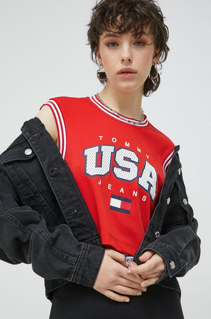 Tommy Jeans top női piros - Pepit.hu