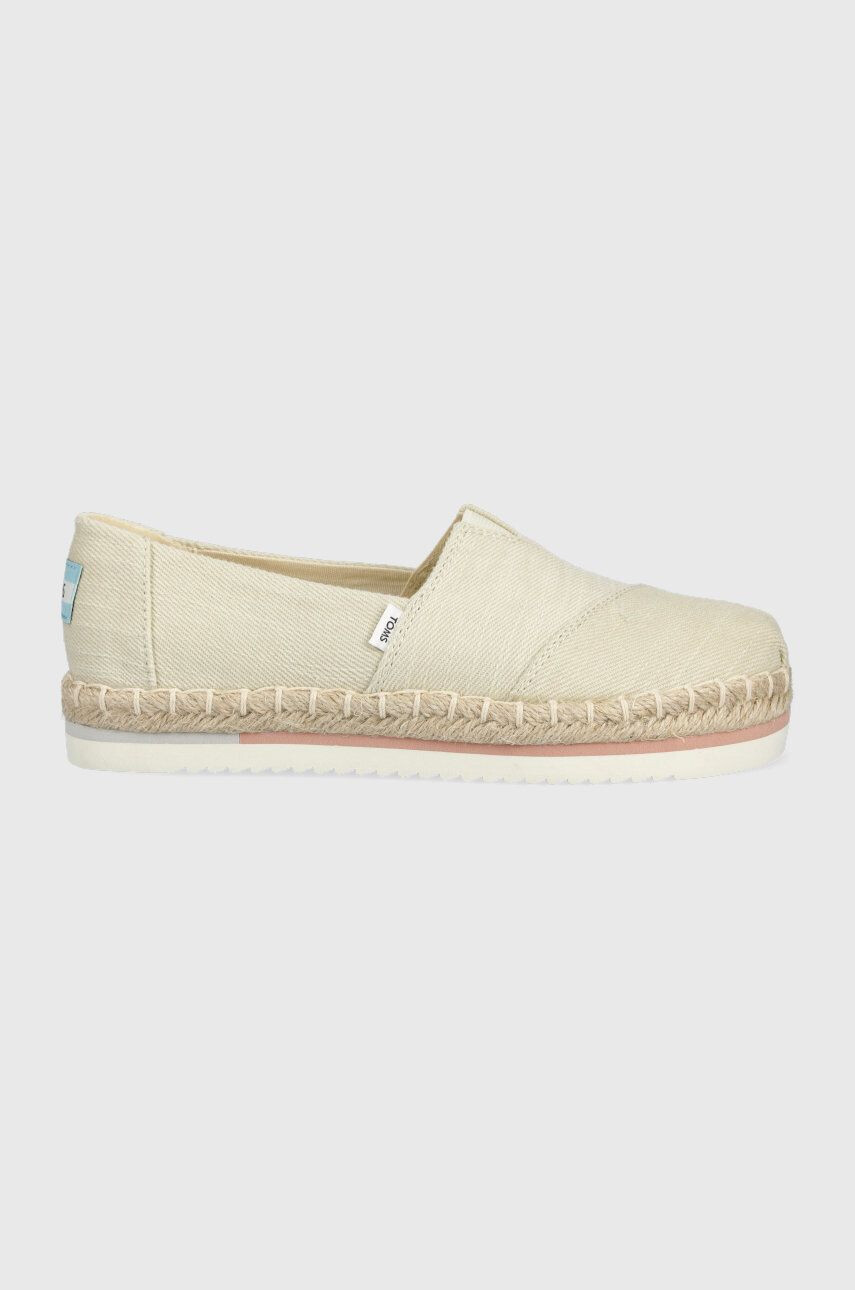 Toms espadrilles Alpargata Platform Rope bézs - Pepit.hu