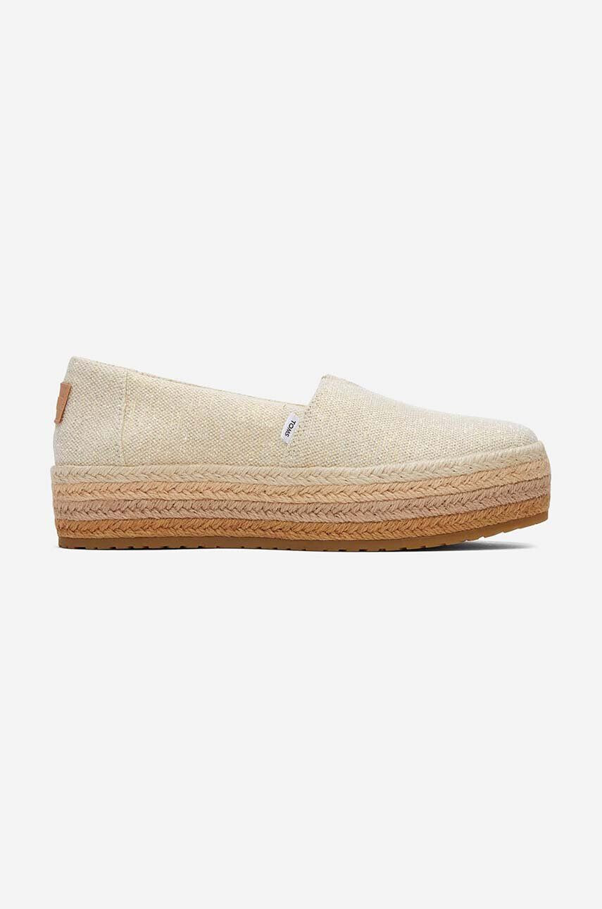 Toms espadrilles DARK NATURAL bézs platformos - Pepit.hu