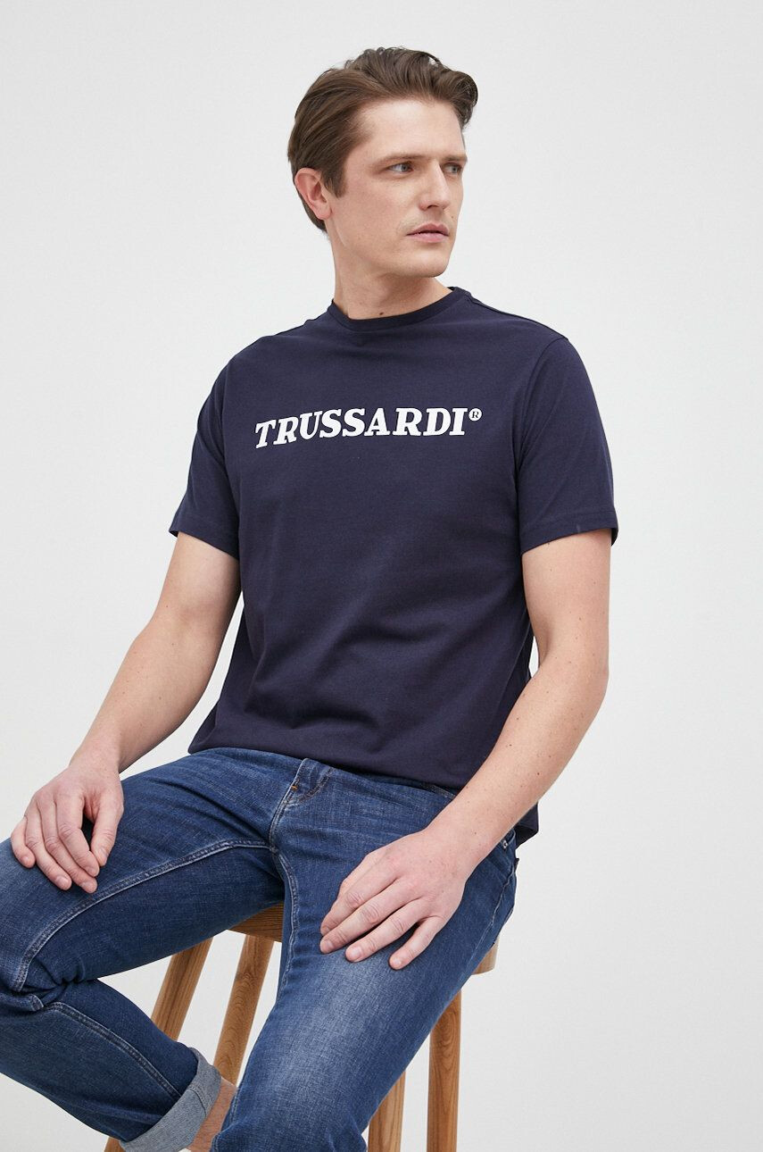 Trussardi pamut póló szürke sima - Pepit.hu