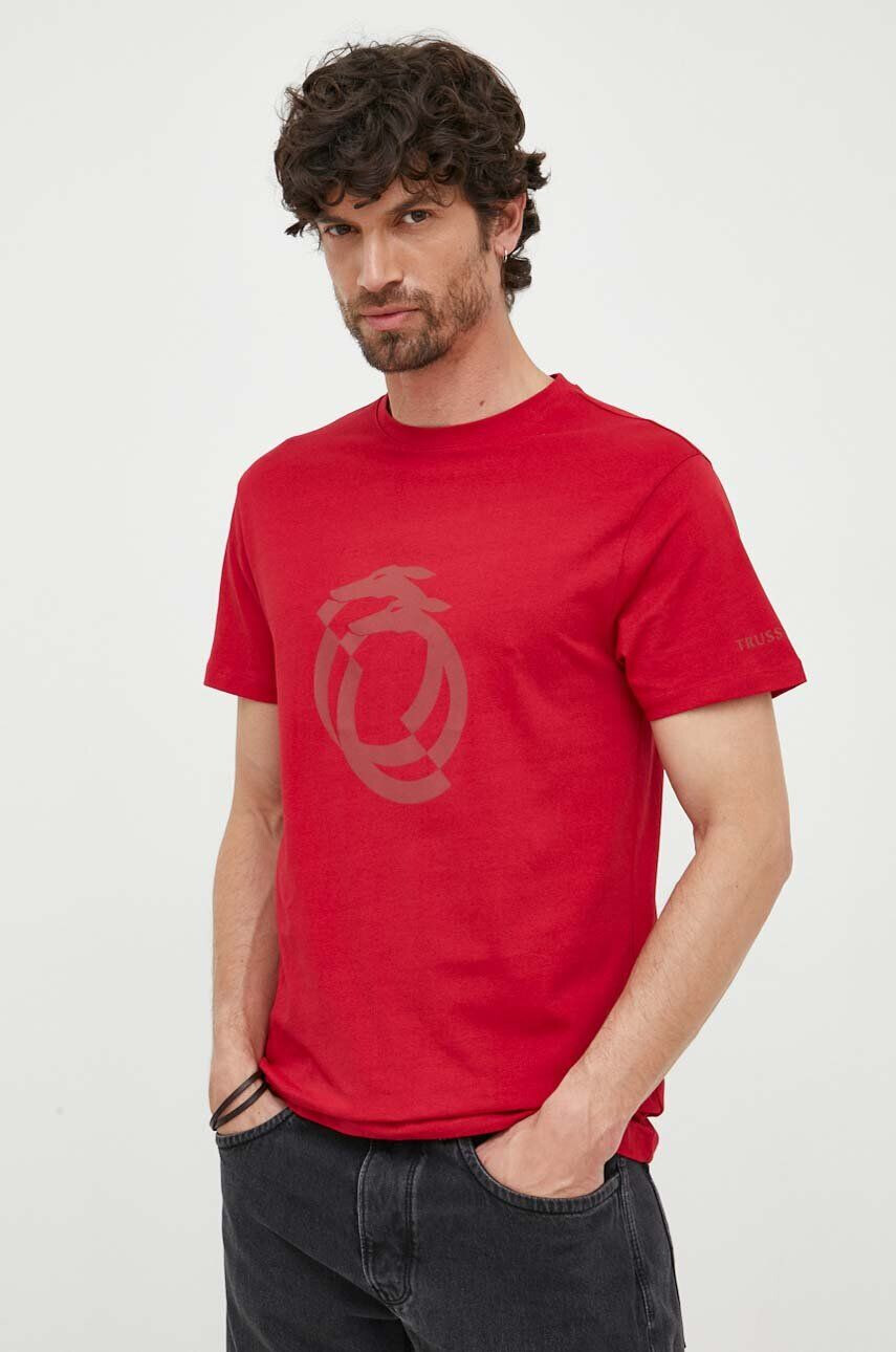 Trussardi t-shirt bordó férfi nyomott mintás - Pepit.hu