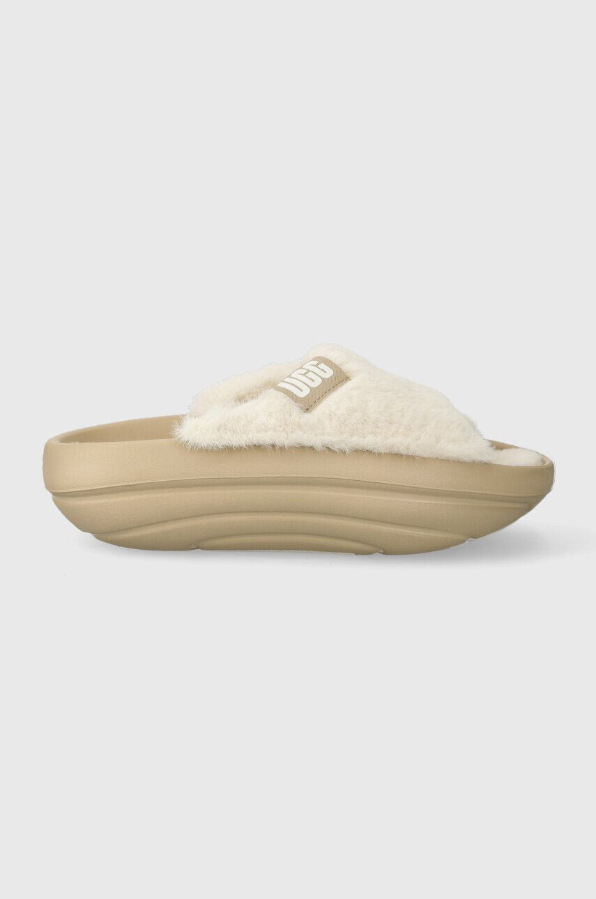 Ugg papucs Foamo plush Slide bézs női platformos 1143849 - Pepit.hu