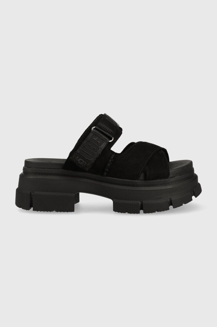 Ugg papucs velúrból Ashton Slide fekete női platformos 1136765 - Pepit.hu