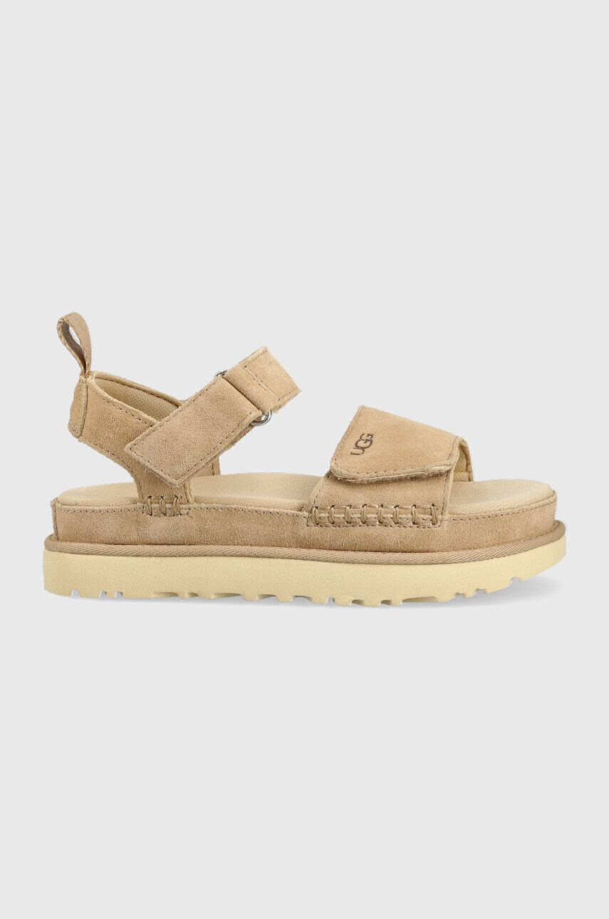 Ugg velúr szandál Goldenstar bézs női platformos 1136783 - Pepit.hu